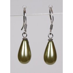 400-65 Drop hang earrings pearl 8 x 14 mm
