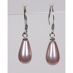 400-65 Drop hang earrings pearl 8 x 14 mm