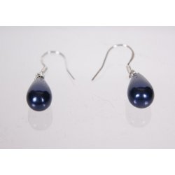 400-65 Drop hang earrings pearl 8 x 14 mm
