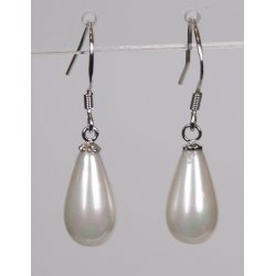 400-65 Drop hang earrings pearl 8 x 14 mm