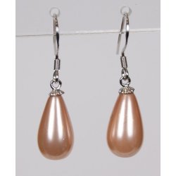 400-65 Drop hang earrings pearl 8 x 14 mm
