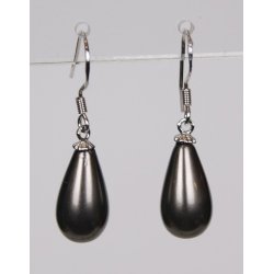 400-65 Drop hang earrings pearl 8 x 14 mm
