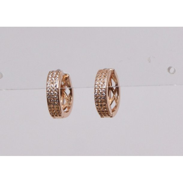 earrings gold half ring w-diamonds