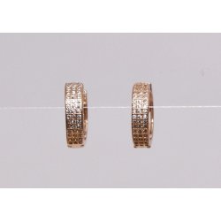 earrings gold half ring w-diamonds