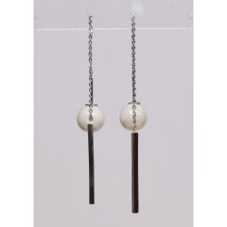 earrings silver pin w- pearls
