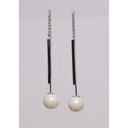 earrings silver pin w- pearls