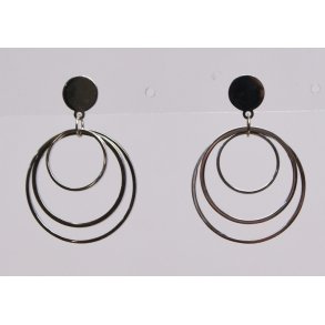 earrings black 3 rings