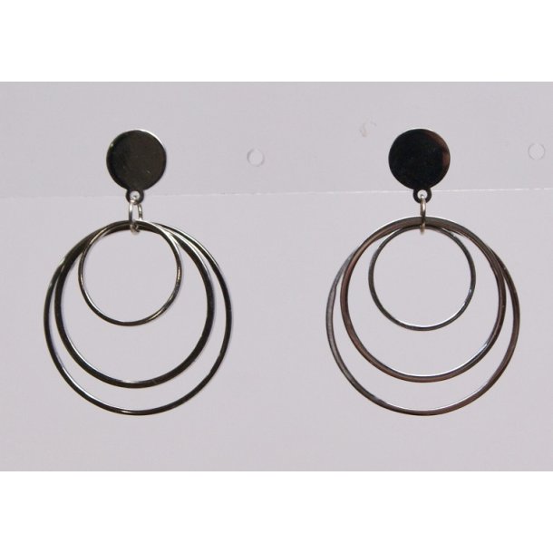 earrings black 3 rings