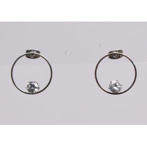 earrings Black ring with Diamonds in rests
