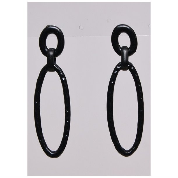 earrings black stick oval
