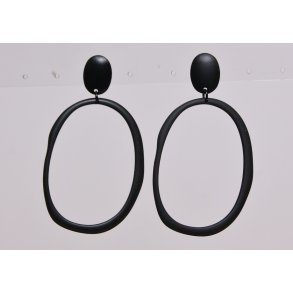 earrings black stick ellipse