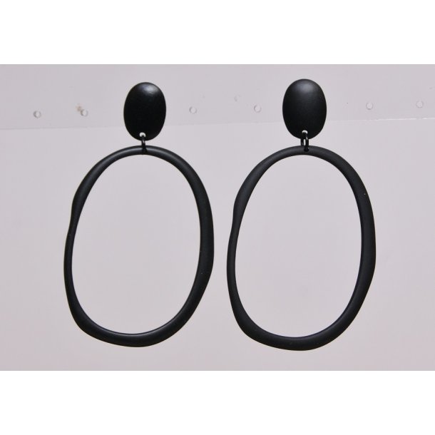 earrings black stick ellipse