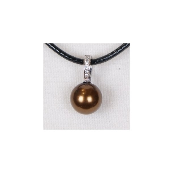  425-50 Queen shellpearl pearl 12 mm Charm ST #238 Broun