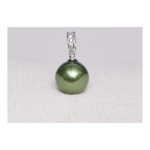  425-50 Queen shellpearl pearl 12 mm Charm ST-218 Dark green	