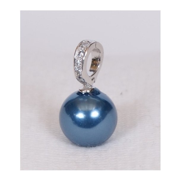 425-50 Queen shellpearl pearl 12 mm Charm  ST# 219 Light Blue