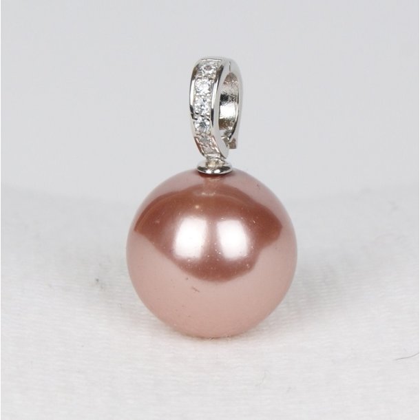 425-51 Queen shellpearl pearl 16 mm Charm ST #213 Deep Pink