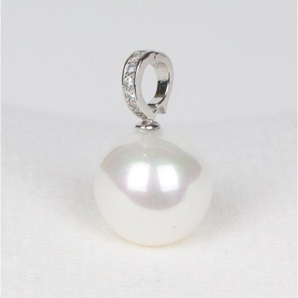 425-51 Queen shellpearl pearl 16 mm Charm ST #201 white