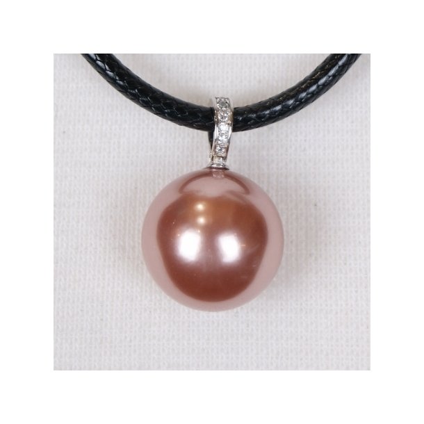 425-52 Queen shellpearl pearl 22 mm Charm ST #213 Deep Pink