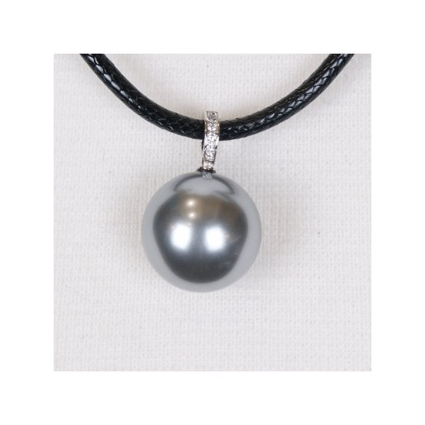 425-52 Queen shellpearl pearl 22 mm Charm ST #222 silver