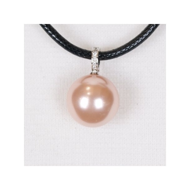 425-52 Queen shellpearl pearl 22 mm Charm ST #208 Dust rose