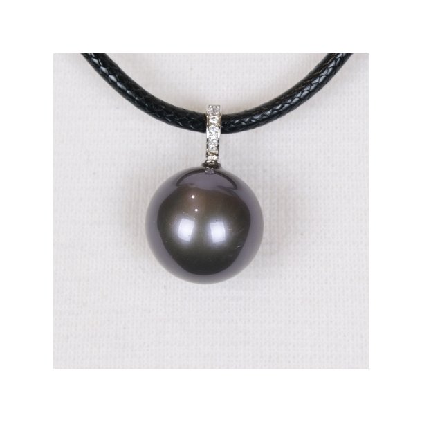 425-52 Queen shellpearl pearl 22 mm Charm ST #514 Stone Grey