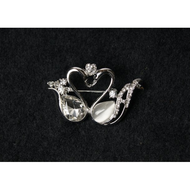 Brooch Heart with romance (silver 005)