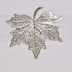 Magnetic Brooch silver leaf