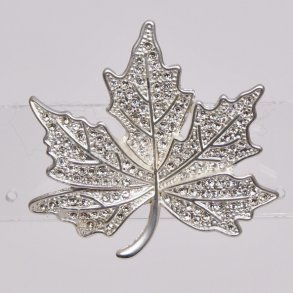 Magnetic Brooch silver leaf