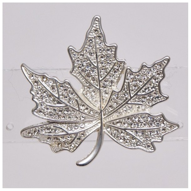 Magnetic Brooch silver leaf