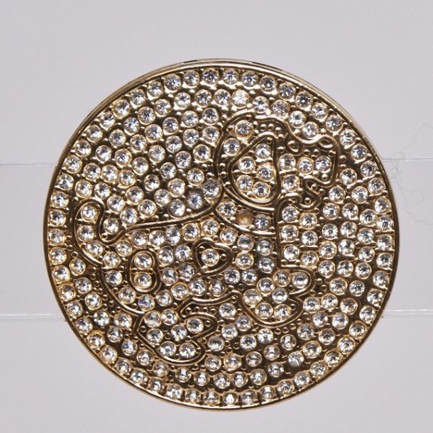 Magnetic Brooch silver plate with diamonds
