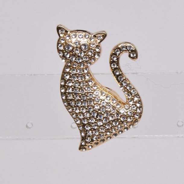 Magnetic Brooch silver cat