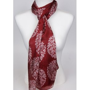 red with white leavs 100% silk, Size: 180*50cm