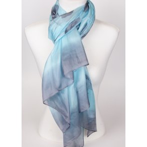 Blue 100% silke 180 x 110 cm