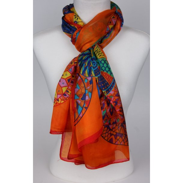 mulit color orange MKS silk  100% silk, Size: 180*110cm