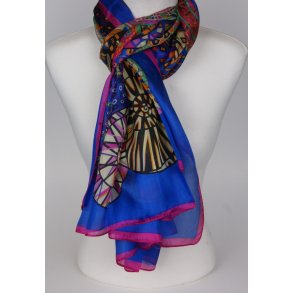 mulit color blue brigth MKS silk  100% silk, Size: 180*110cm